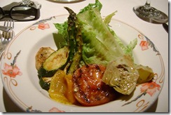 Grilled vegetable romaine lettuce salad