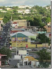 View toward Nevis Street past security